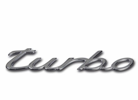 Turbo - Chrome-Abzeichen. Porsche 993 Turbo / 996 Turbo - 996559237034PU, 996.559.237.03.4PU